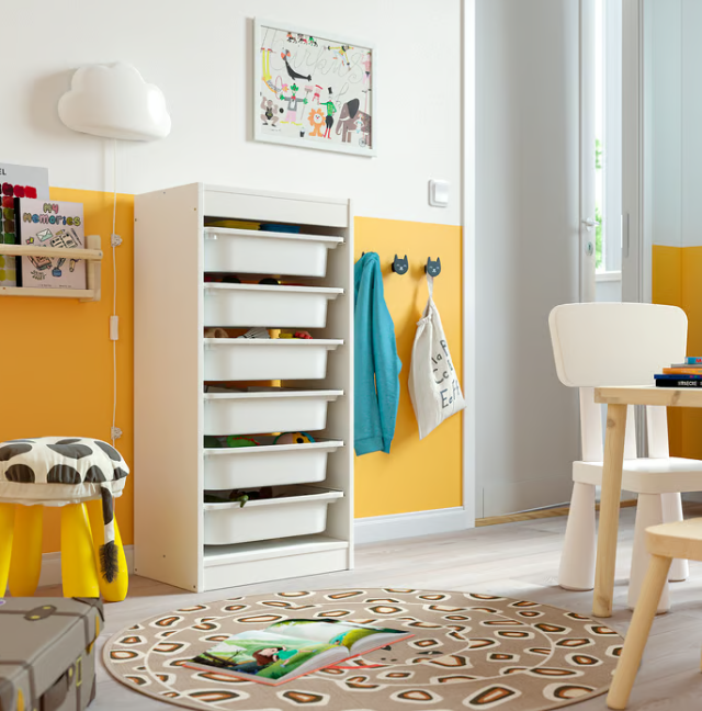 IKEA TROFAST Storage combination with boxes, white/white, 46x30x94 cm