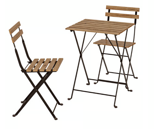 IKEA TÄRNÖ Table+2 chairs, outdoor, black/light brown stained