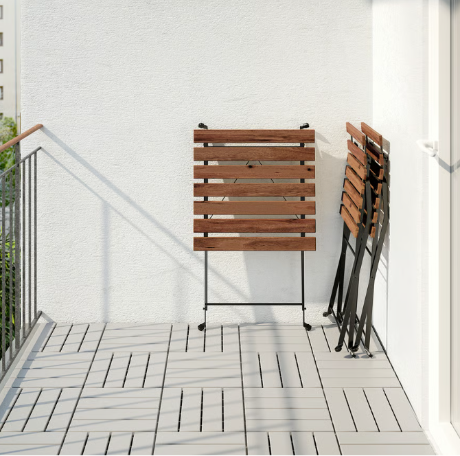IKEA TÄRNÖ Table+2 chairs, outdoor, black/light brown stained