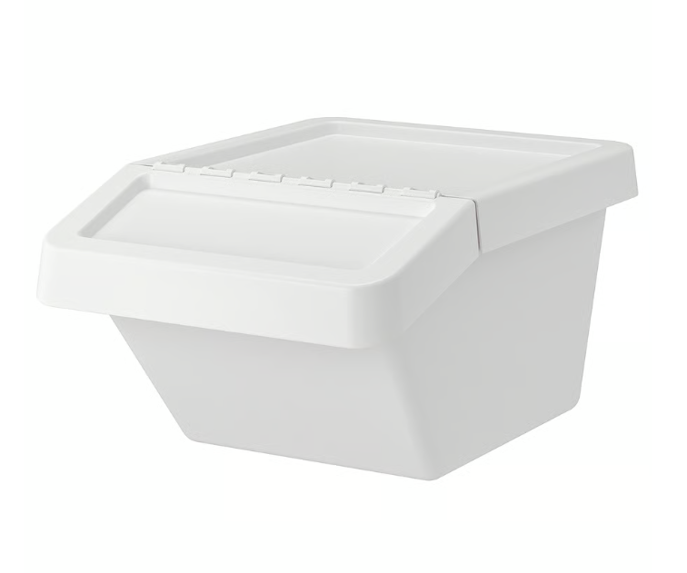 IKEA SORTERA Waste sorting bin with lid, white, 37 l