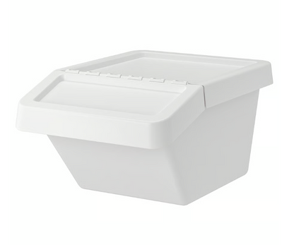IKEA SORTERA Waste sorting bin with lid, white, 37 l