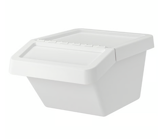 IKEA SORTERA Waste sorting bin with lid, white, 37 l