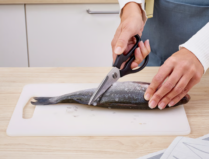 IKEA SVARTFISK Kitchen scissors, stainless steel/black