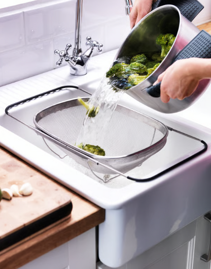 IKEA IDEALISK Colander, stainless steel/black, 34x23 cm