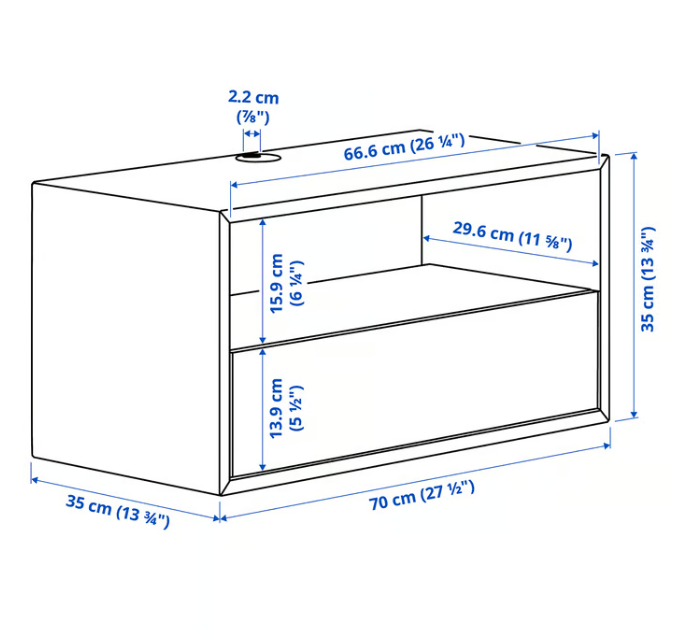 EKET Media storage combination, 210x35x35 cm
