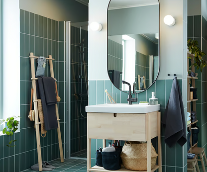 LINDBYN Mirror, black, 60x120 cm