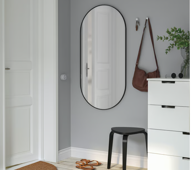 LINDBYN Mirror, black, 60x120 cm