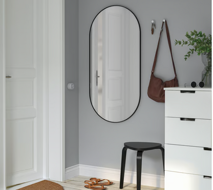 LINDBYN Mirror, black, 60x120 cm
