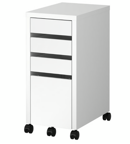 IKEA MICKE Drawer unit with drop-file storage, white, 35x75 cm