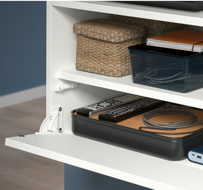 IKEA EKET Wall mounted media shelf w rail, white, 70x35x35 cm