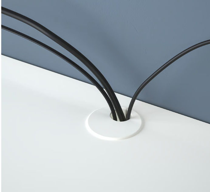 IKEA EKET Wall mounted media shelf w rail, white, 70x35x35 cm