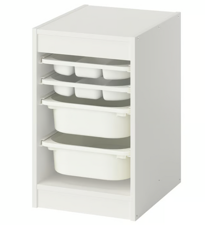 IKEA TROFAST Storage combination w boxes/trays, white/white, 34x44x56 cm