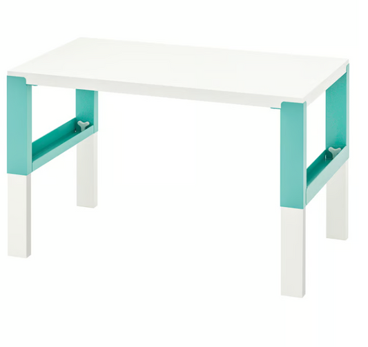 IKEA PÅHL Desk, white/turquoise, 96x58 cm