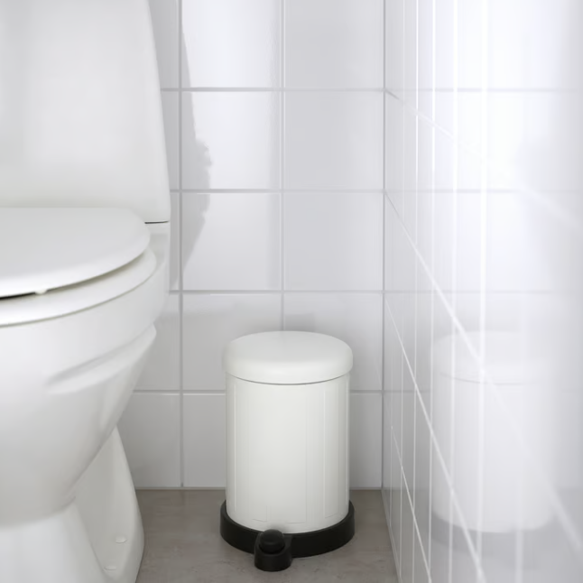 IKEA TOFTAN Waste bin, white, 4 l
