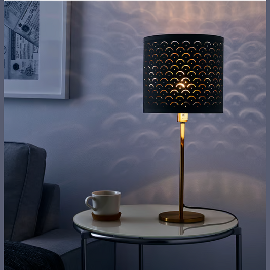 IKEA NYMÖ / SKAFTET Table lamp, black brass/brass