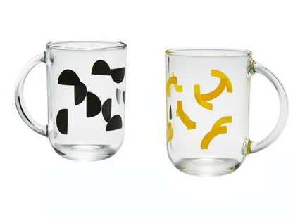IKEA SKEDSTÖR Mug, mixed colours yellow/black, 30 cl