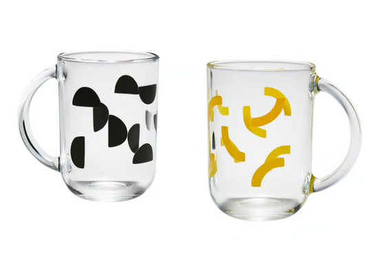 IKEA SKEDSTÖR Mug, mixed colours yellow/black, 30 cl