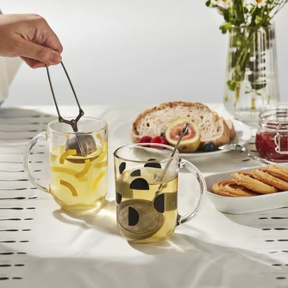 IKEA SKEDSTÖR Mug, mixed colours yellow/black, 30 cl