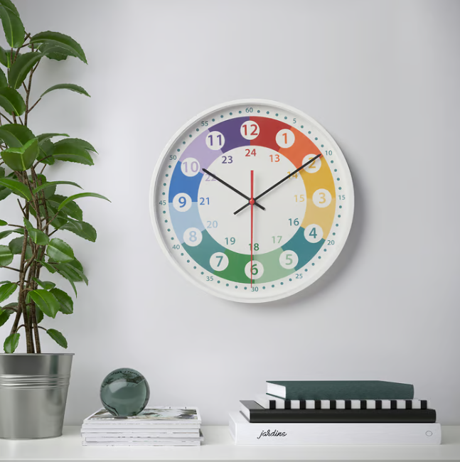 IKEA KORVTRÄD Wall clock, multicolour, 28 cm