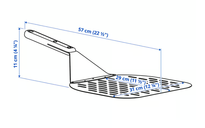 IKEA GRILLTIDER Pizza shovel, stainless steel/beech, 57 cm