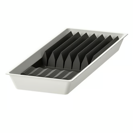 IKEA UPPDATERA Tray with knife rack, white/anthracite, 20x50 cm