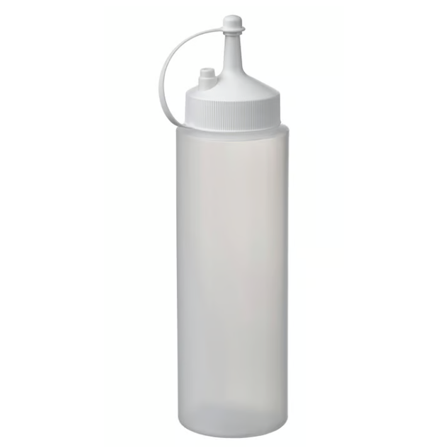 IKEA GRILLTIDER Squeeze bottle, white/transparent, 330 ml