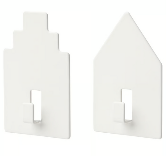 IKEA TIPPVAGN Hook, self-adhesive, house/white