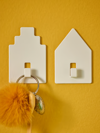 IKEA TIPPVAGN Hook, self-adhesive, house/white