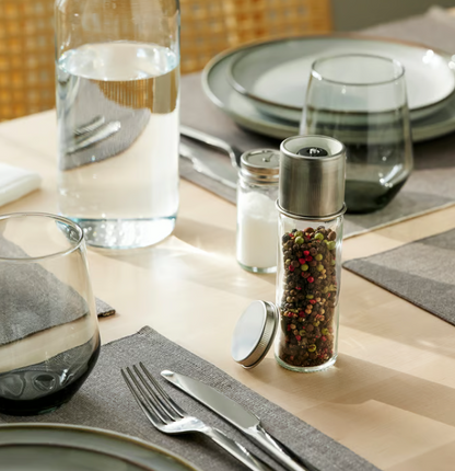 IKEA CITRONHAJ Spice mill, clear glass/stainless steel, 15 cm