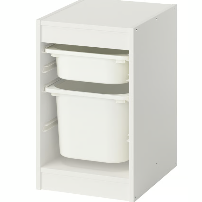 IKEA TROFAST Storage combination with boxes, white/white, 34x44x56 cm