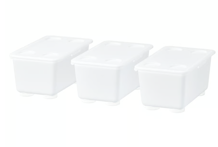 IKEA GLIS Box with lid, transparent, 17x10 cm (SET OF 3)