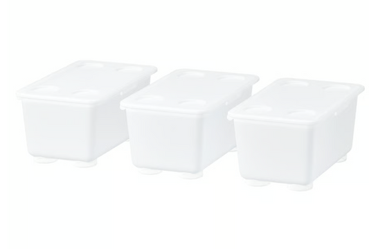 IKEA GLIS Box with lid, transparent, 17x10 cm (SET OF 3)
