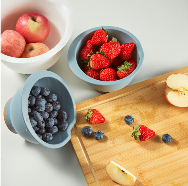 IKEA PONNYFISK Mixing bowl, light grey-blue, 1 l
