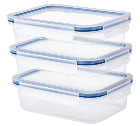 IKEA 365+ Food container with lid, rectangular/plastic, 1.0 l (Set of 3)