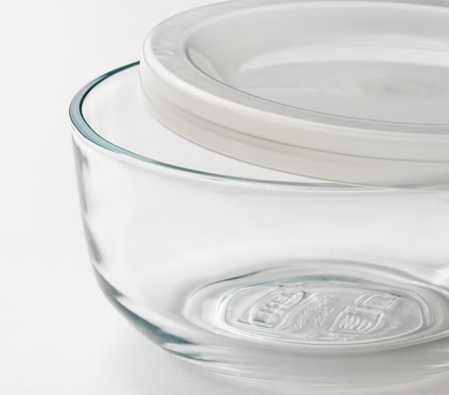 IKEA BESTÄMMA Food container with lid, set of 3, glass