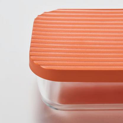 IKEA HAVSTOBIS Food container with lid, transparent/multicolour, 700 ml (Set of 2)