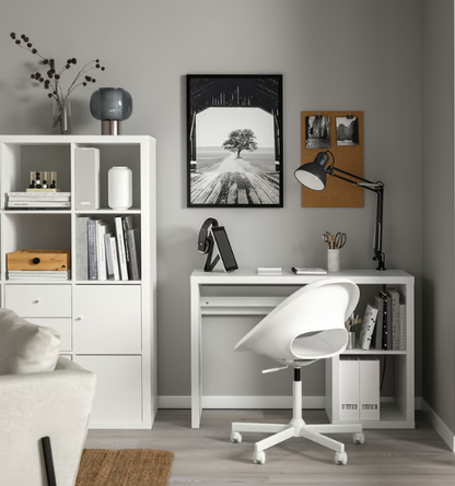 IKEA KALLAX / LOBERGET Desk and chair, white
