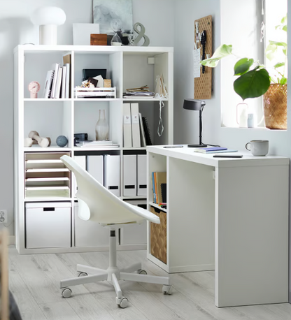 IKEA KALLAX / LOBERGET Desk and chair, white