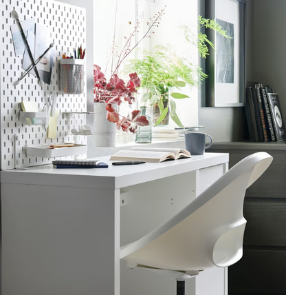 IKEA KALLAX / LOBERGET Desk and chair, white
