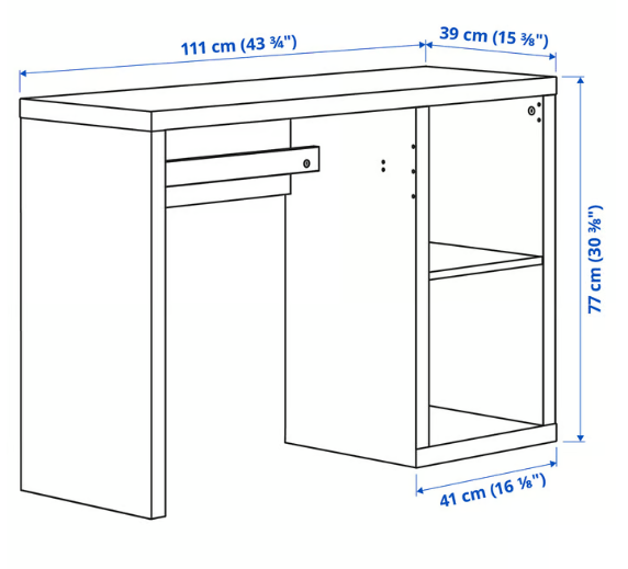 IKEA KALLAX / LOBERGET Desk and chair, white