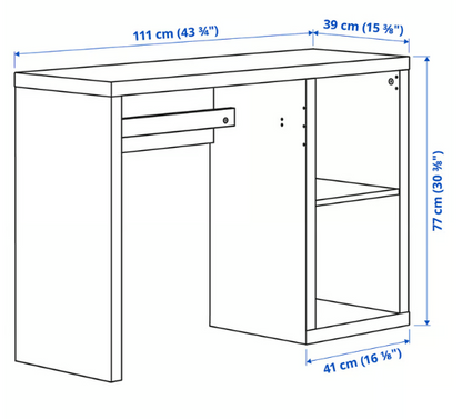 IKEA KALLAX / LOBERGET Desk and chair, white