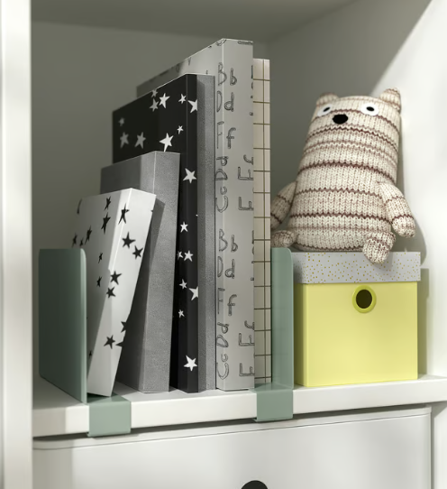 IKEA RELATERA Book-end, light grey-green, 2 pieces