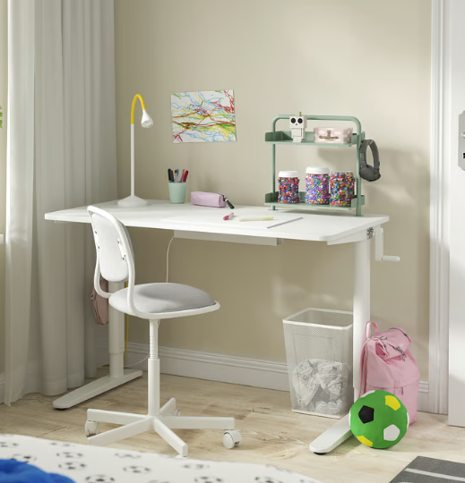 IKEA RELATERA Desk top shelf, light grey-green, 40x37 cm