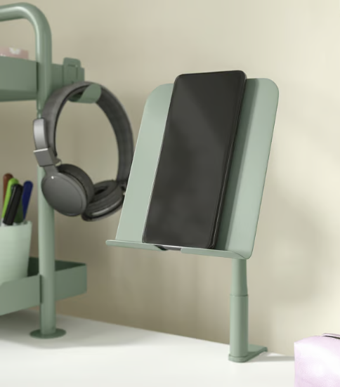 IKEA RELATERA Phone/tablet holder, with clamp/light grey-green