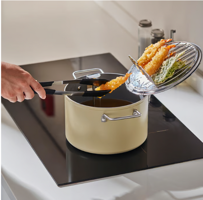 IKEA SKÄGGTORSK Frying pot, non-stick coating light beige-green, 4 l