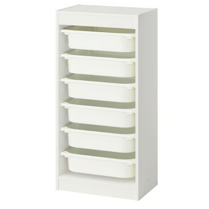IKEA TROFAST Storage combination with boxes, white/white, 46x30x94 cm