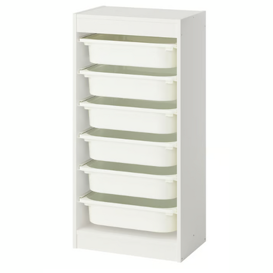 IKEA TROFAST Storage combination with boxes, white/white, 46x30x94 cm