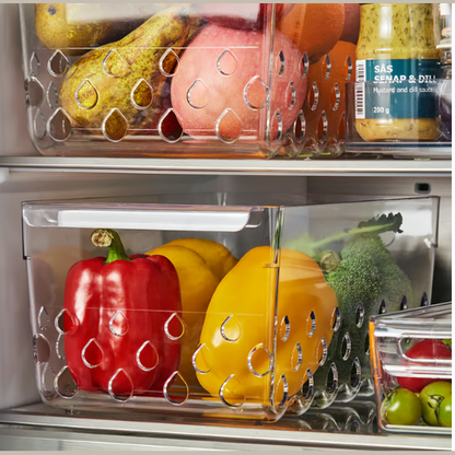 IKEA KLIPPKAKTUS Storage basket for fridge, transparent, 30x19x14 cm
