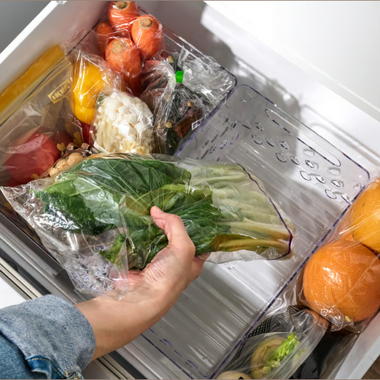 IKEA KLIPPKAKTUS Storage basket for fridge, transparent, 30x19x14 cm