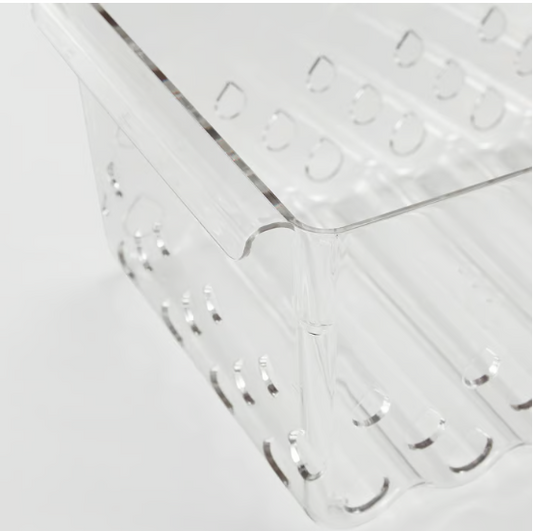 IKEA KLIPPKAKTUS Storage basket for fridge, transparent, 30x19x14 cm